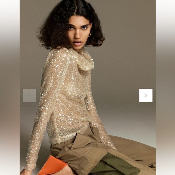 Anthropologie Sunday In Brooklyn Sequin Top - Picture 2 of 6